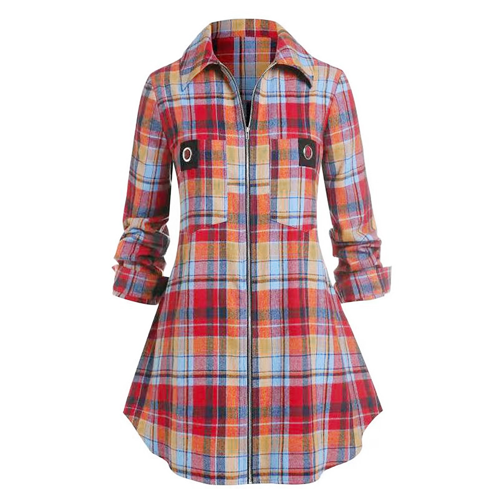 Winter Clothing For Women - Plaid Long Sleeve Shirt Dress Women