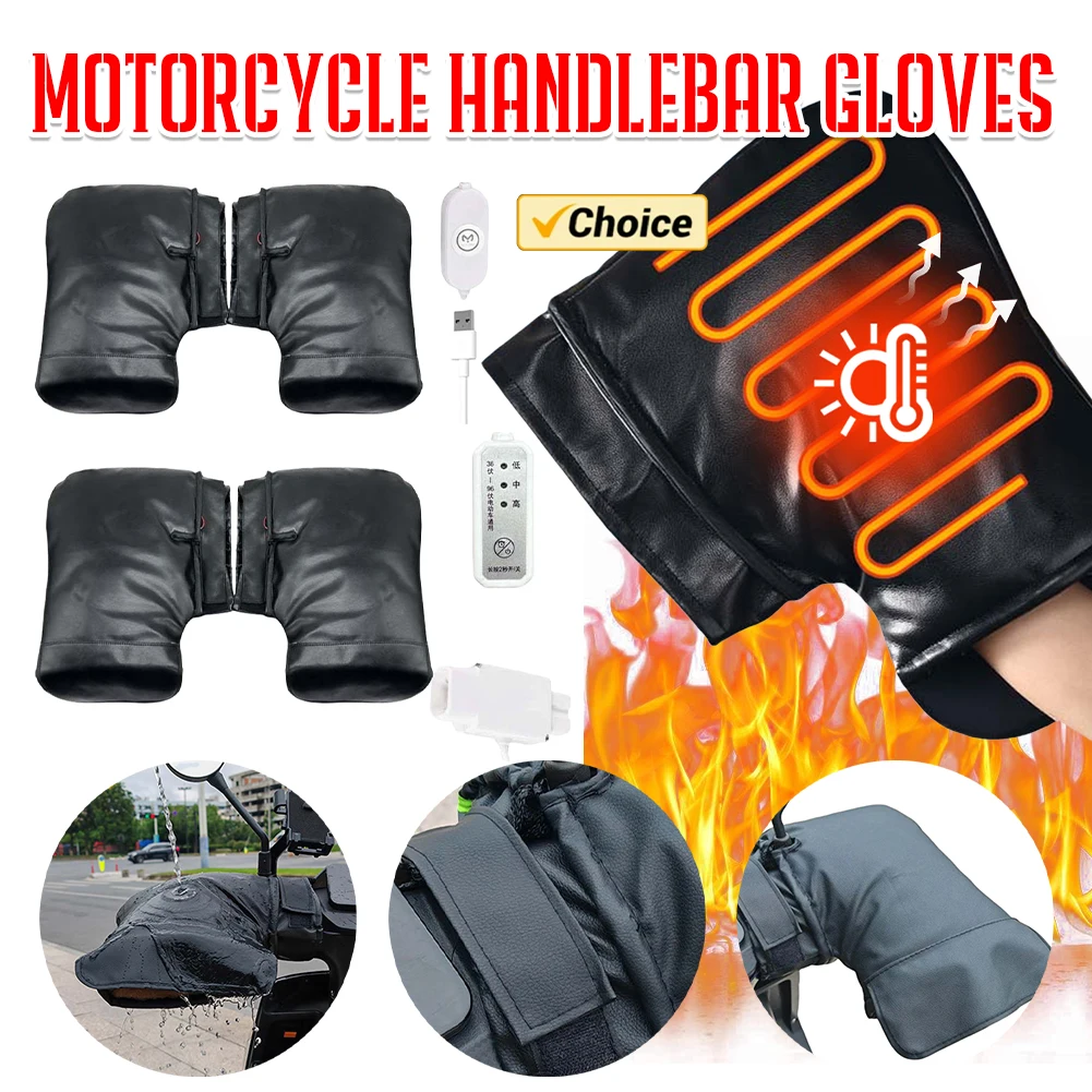 Heated Gloves Electric - Electric Heating Handlebar Gloves 3 Levels