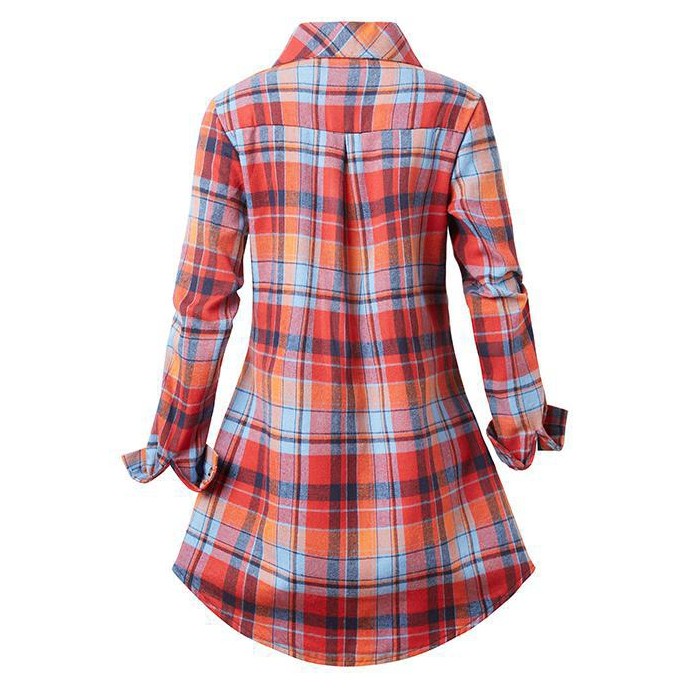 Plaid Long Sleeve Shirt Dress  - огляд і ціна Winter Clothing For Women
