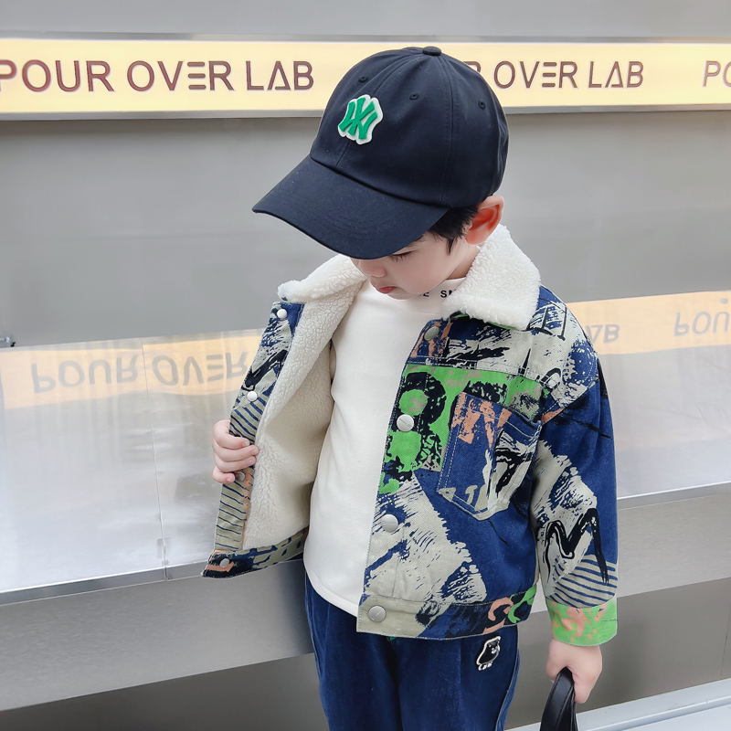 Kids Baby Warm Denim Jacket Pa - огляд і ціна Winter Clothing Drawing